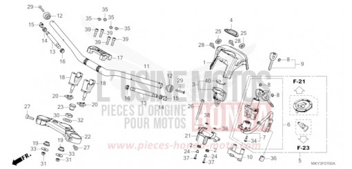 HANDLE PIPE/TOP BRIDGE (CB650RA) CB650RAM de 2021